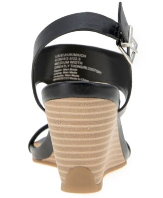 Women's Greatly Thong Almond Toe Wedge Sandals