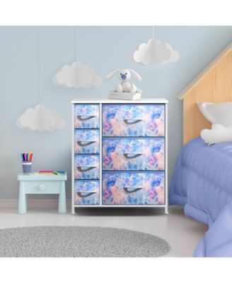 Dresser with 7 Drawers - Storage Chest Organizer with Steel Frame, Wood Top, Handles, Fabric Bins