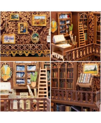 DIY Book Nook Kit - DIY Miniature House Dollhouse Kit Booknook Bookshelf Decor Alley Model with LED Light, Gifts (Eternal Bookstore