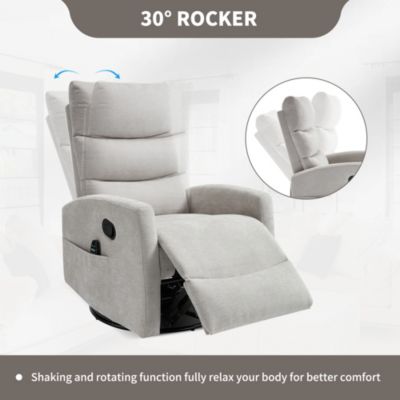 Massage Recliner - 360° Swivel & Heat Rocking Chair