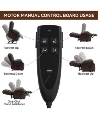 Up to 350 LBS Genuine Leather Power Lift Recliner Chair, with Massage and Heating