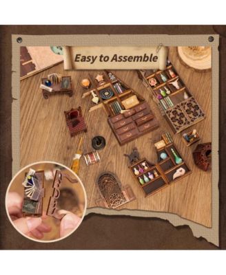 Book Nook Kit DIY Miniature House Dollhouse Kit for Adult and Teens Booknook Bookshelf Decor with LED Light, Gifts (Magic Pharmacist