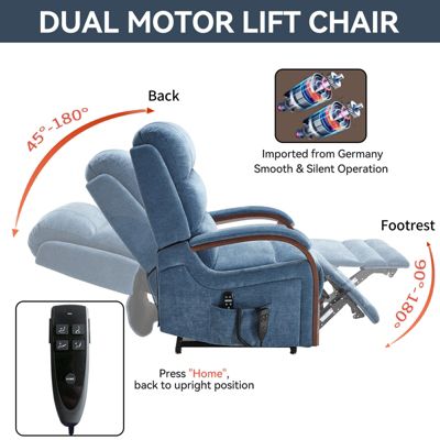 Power Lift Recliner Chair - Dual Motor with Heat Massage