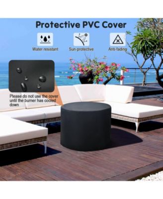 32 Inch 30000BTU Fire Pit Table with Fire Glasses and PVC Cover