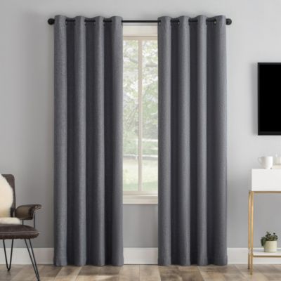 Tresello Tonal Texture Draft Shield Fleece Insulated 100% Blackout Grommet Curtain Panel