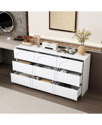 9-Drawer Wooden Dresser with Elegant Design – Bedroom Storage Chest