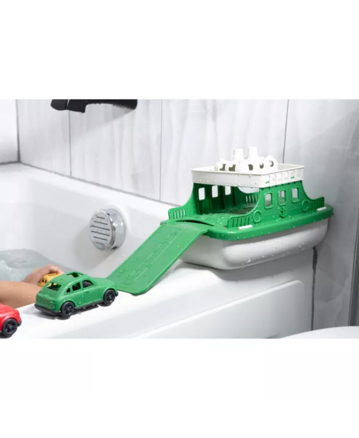 Sperric Toddler Boat Bath Toy Set for Toddlers, Carry Ship & 4 Mini Cars - Fun Water Toys for Bath, Pool, Beach Play, Safe & Non-Toxic Ferry Boat Toy