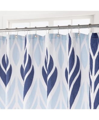 Leaf Medallion Textured Fabric Shower Curtain, 72"X72"