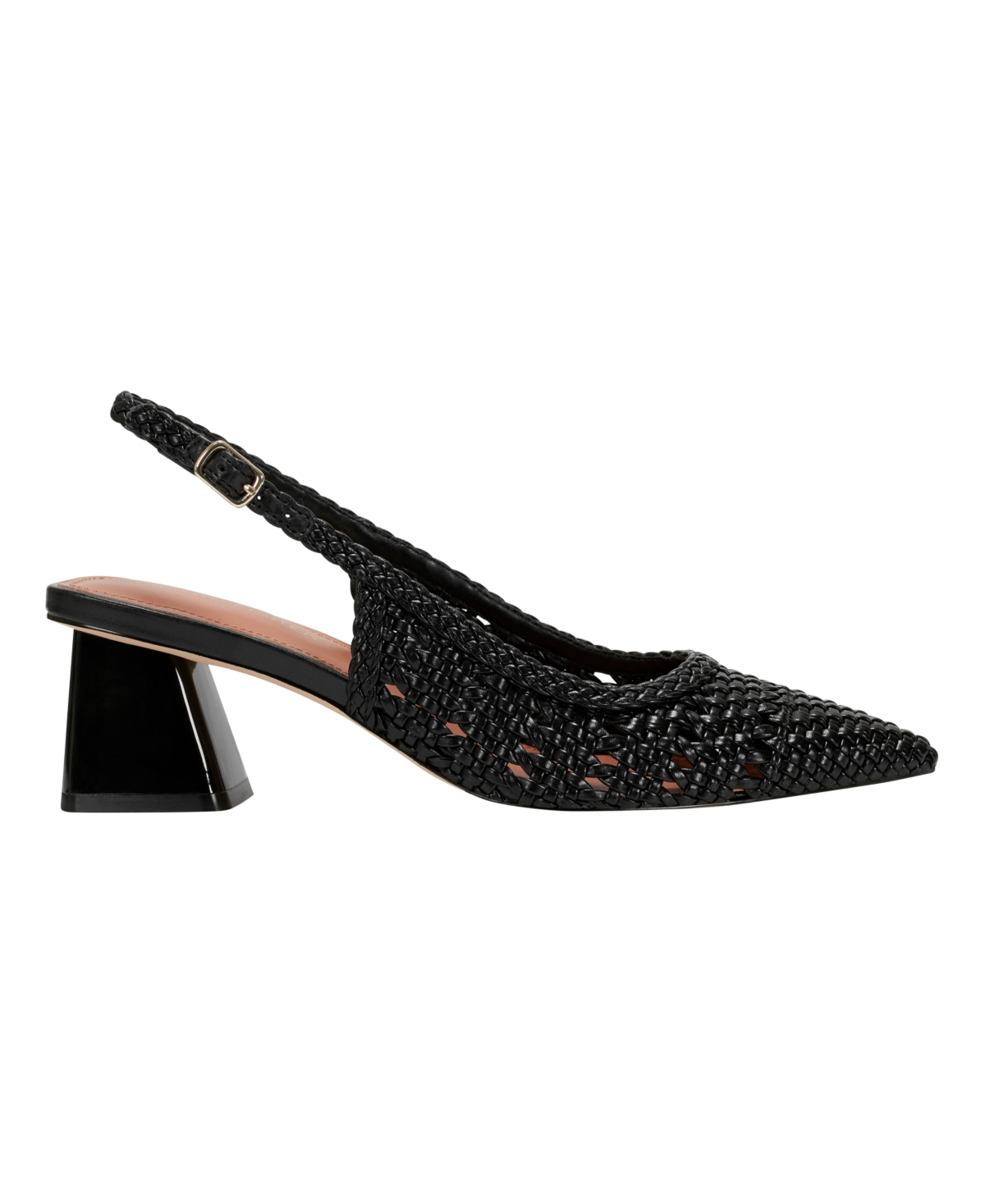 Marc Fisher Women's Lulia Woven Block Heel Slingback Pumps In Black