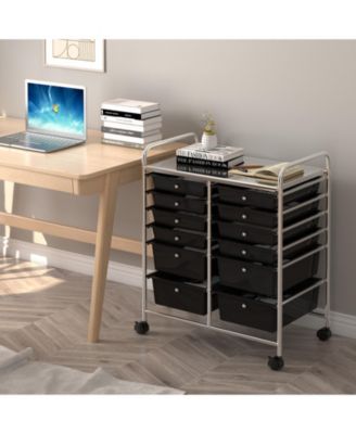 GOUUN 12 Drawers Rolling Cart Storage Scrapbook Paper Organizer Bins