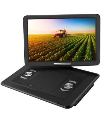 15.4” Portable DVD Player with Swivel Screen and USB/SD Support, Black