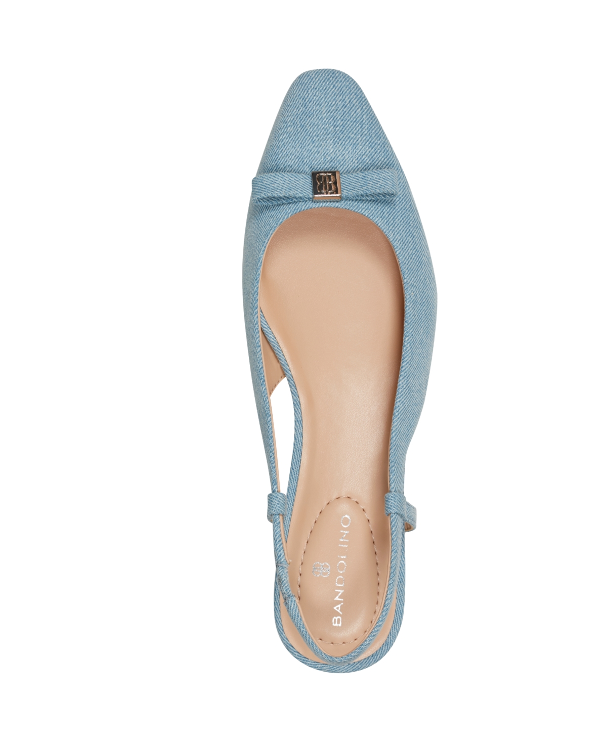 Shop Bandolino Women's Andies Bow Block Heel Slingback Pumps In Light Blue Denim