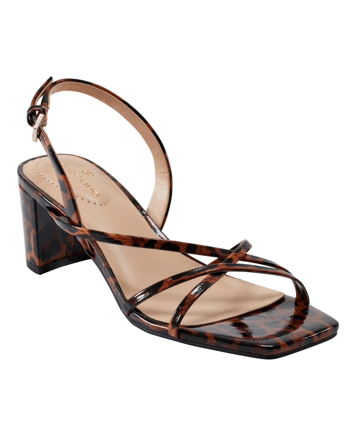 Bandolino Women's Keltie Strappy Block Heel Dress Sandals In Black Patent