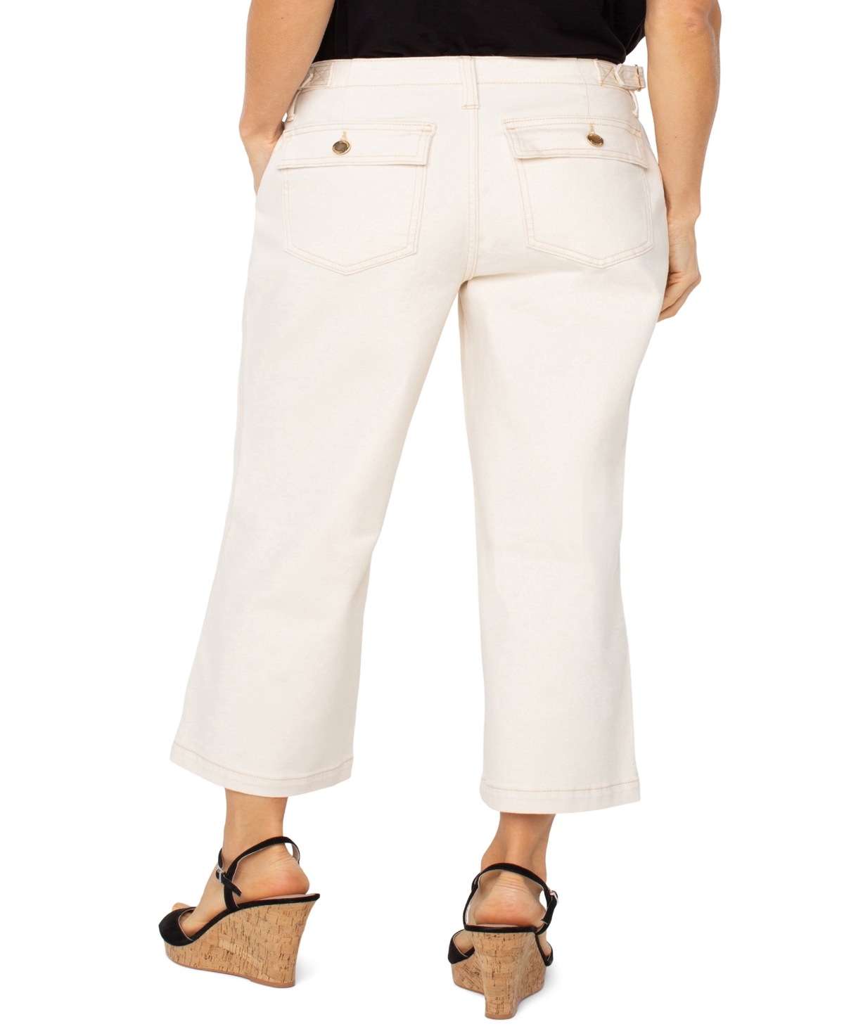 Liverpool Los Angeles Stride High Waist Raw Hem Wide Leg Jeans In Seaside Dunes
