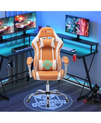 1 Pc Faux Leather Gaming Chair Adjustable Reclining Ergonomic Swivel PC Racing Style Sturdy Frame