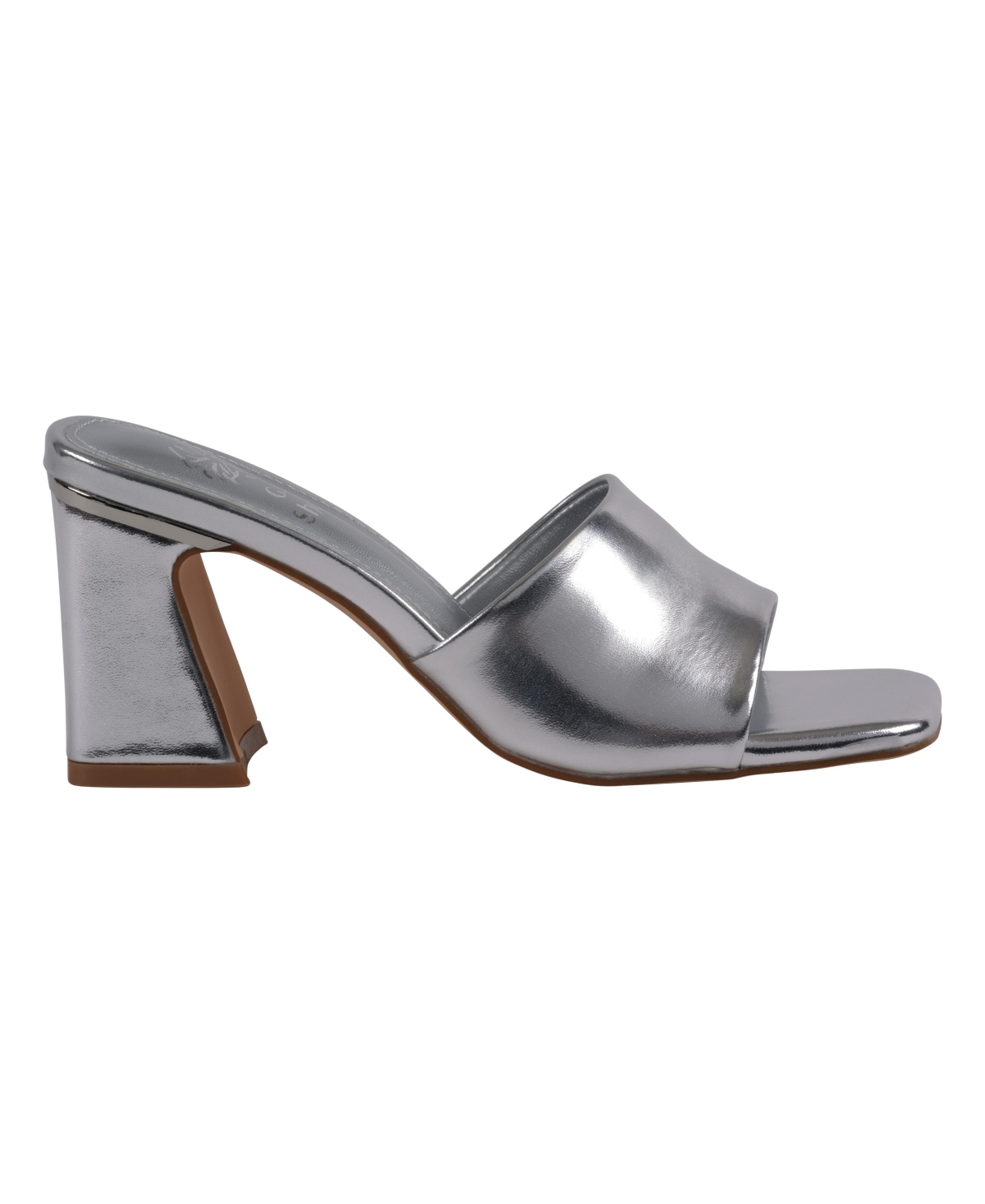 Gc Shoes Women's Soho Square Toe Block Heel Dress Sandals In Silver