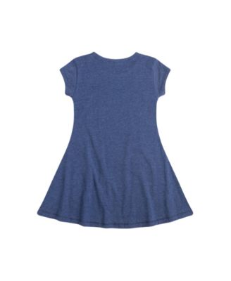 Little Girls Popular Graphic Cap Sleeve Dress