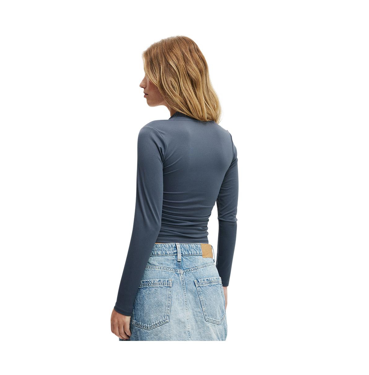 Cotton On Women's Ever Smooth Rouched Long Sleeve Top