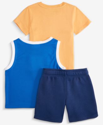 Toddler Boys 2T-4T Mesh Tank Top, T-Shirt & Shorts, 3 Piece Set, Exclusively at Macy's