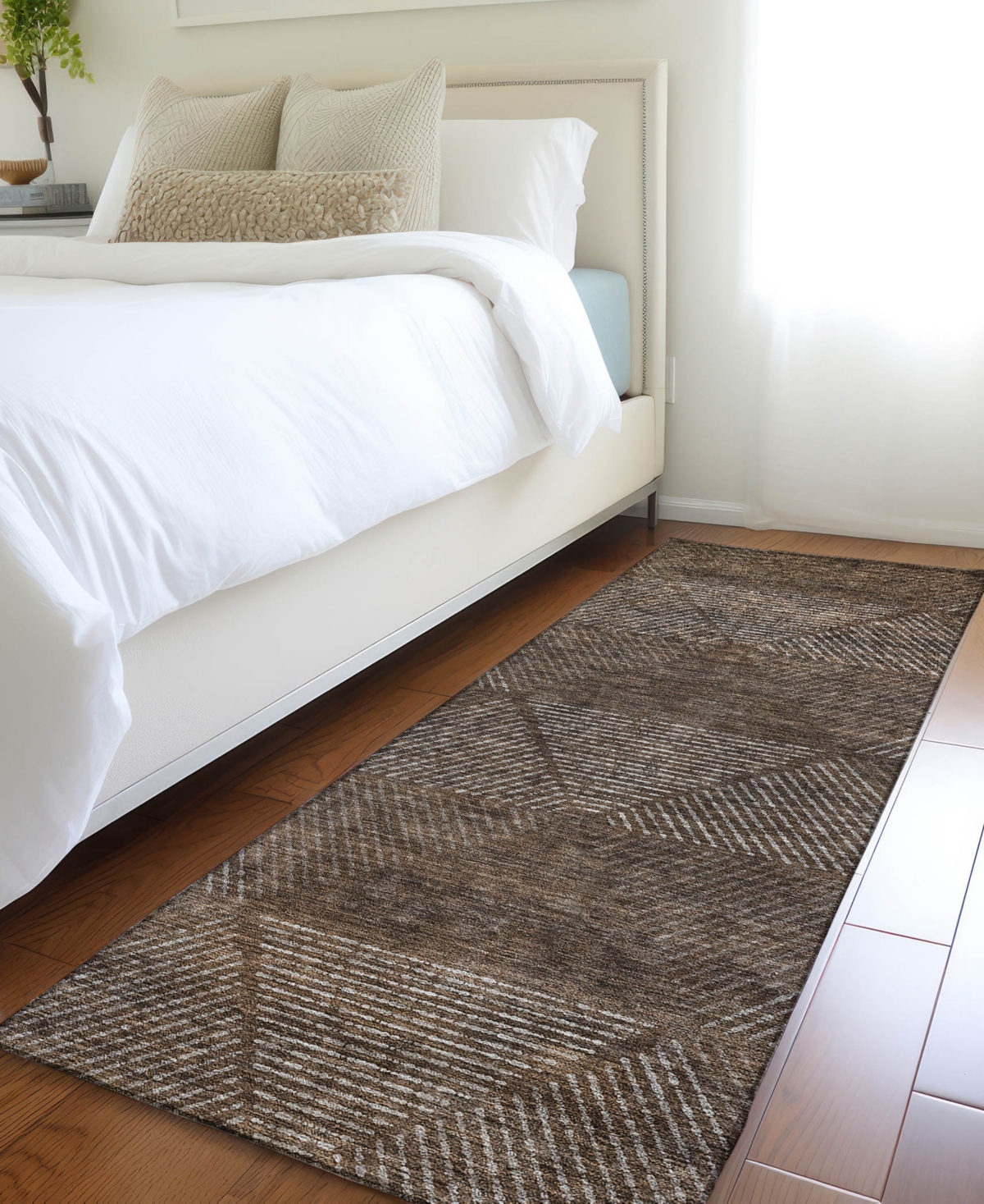 Addison Chantille Acn777 2'3''x7'6'' Runner Area Rug In Brown