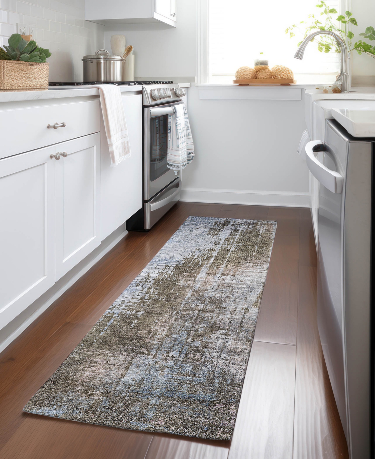 Addison Chantille Acn795 2'3''x7'6'' Runner Area Rug In Brown