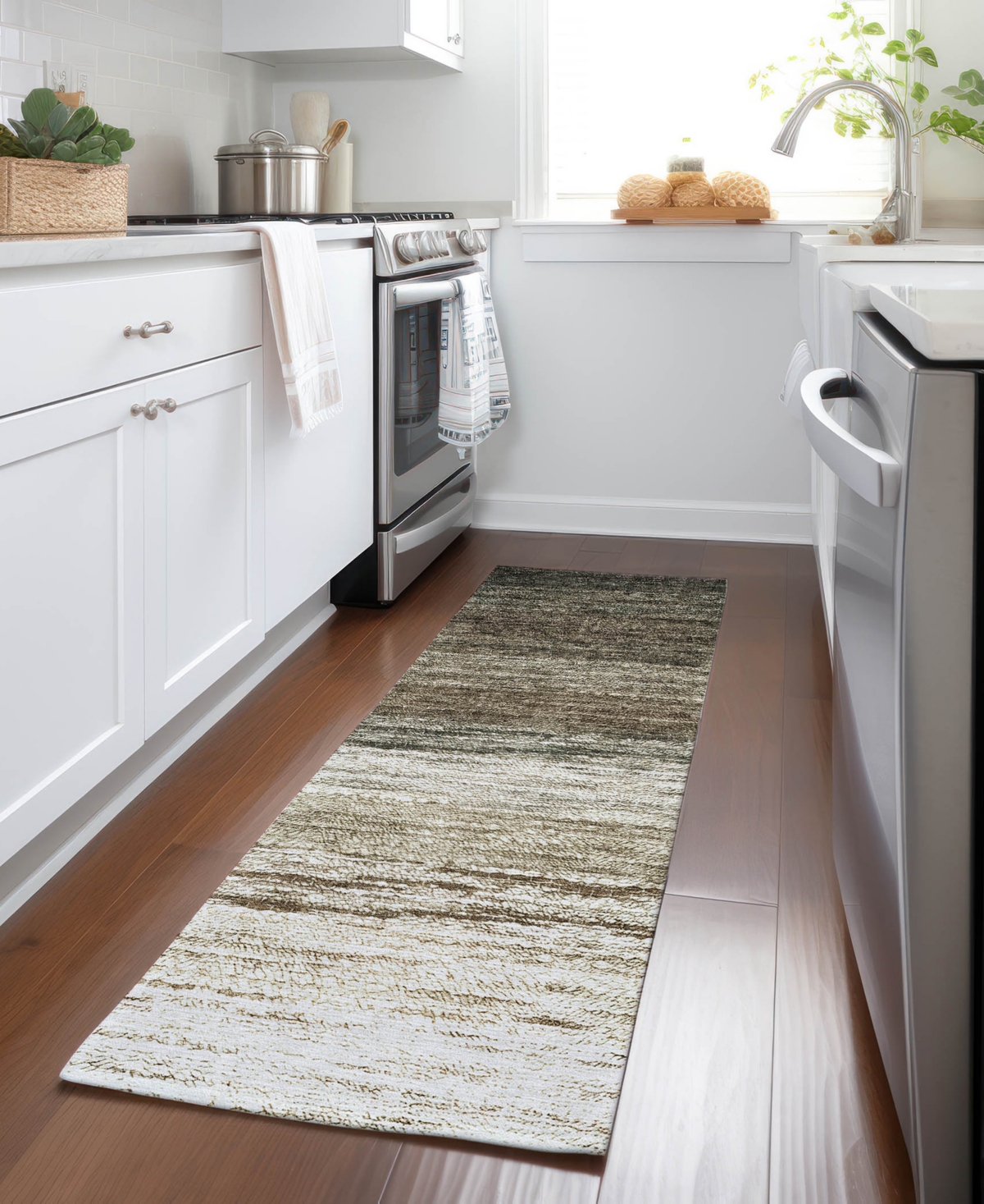 Addison Chantille Acn786 2'3''x7'6'' Runner Area Rug In Brown