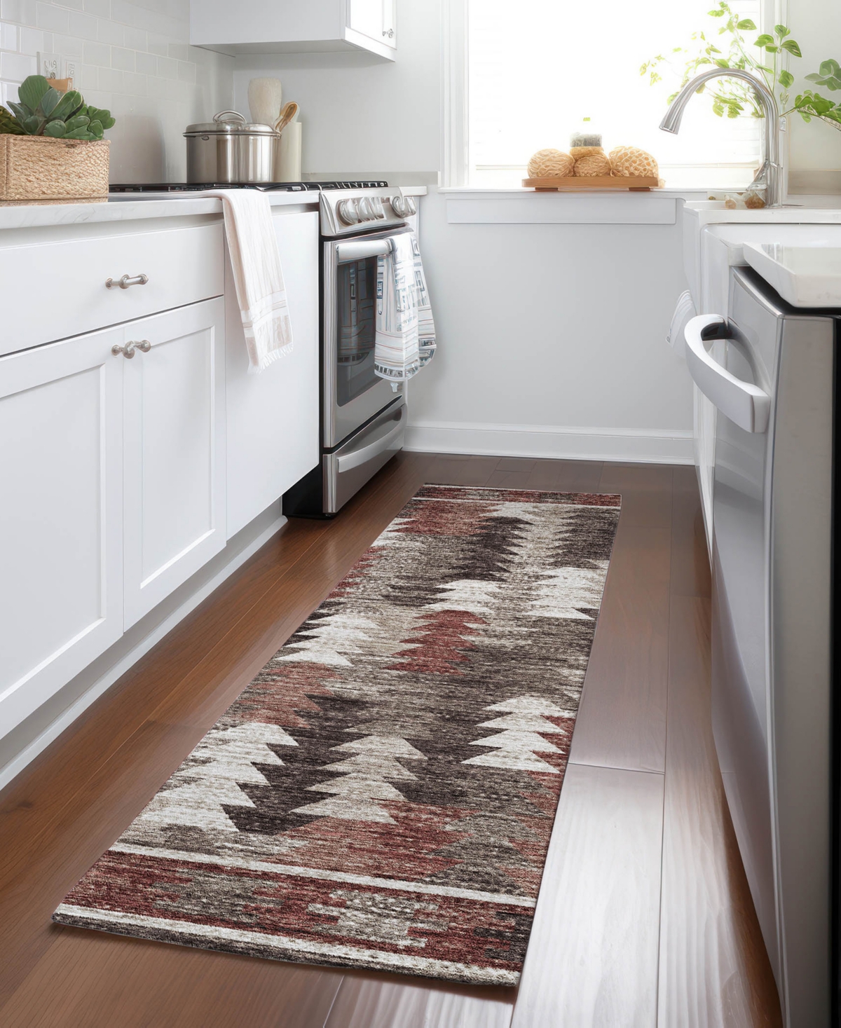 Addison Chantille Acn798 2'3''x7'6'' Runner Area Rug In Chocolate