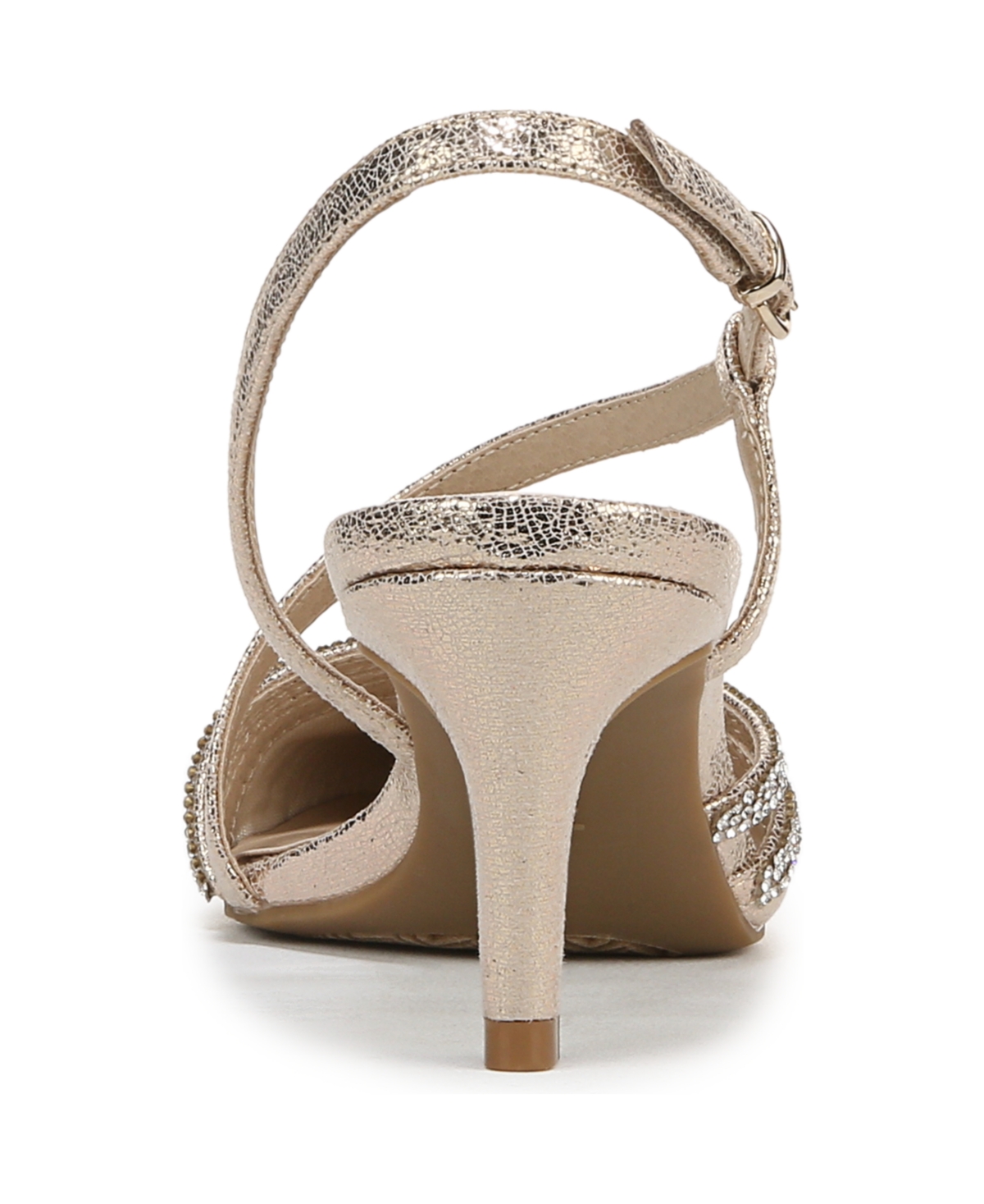 Bzees Women's Arlo 2 Pointed Toe Slingback Pumps In Platino Gold Faux Leather