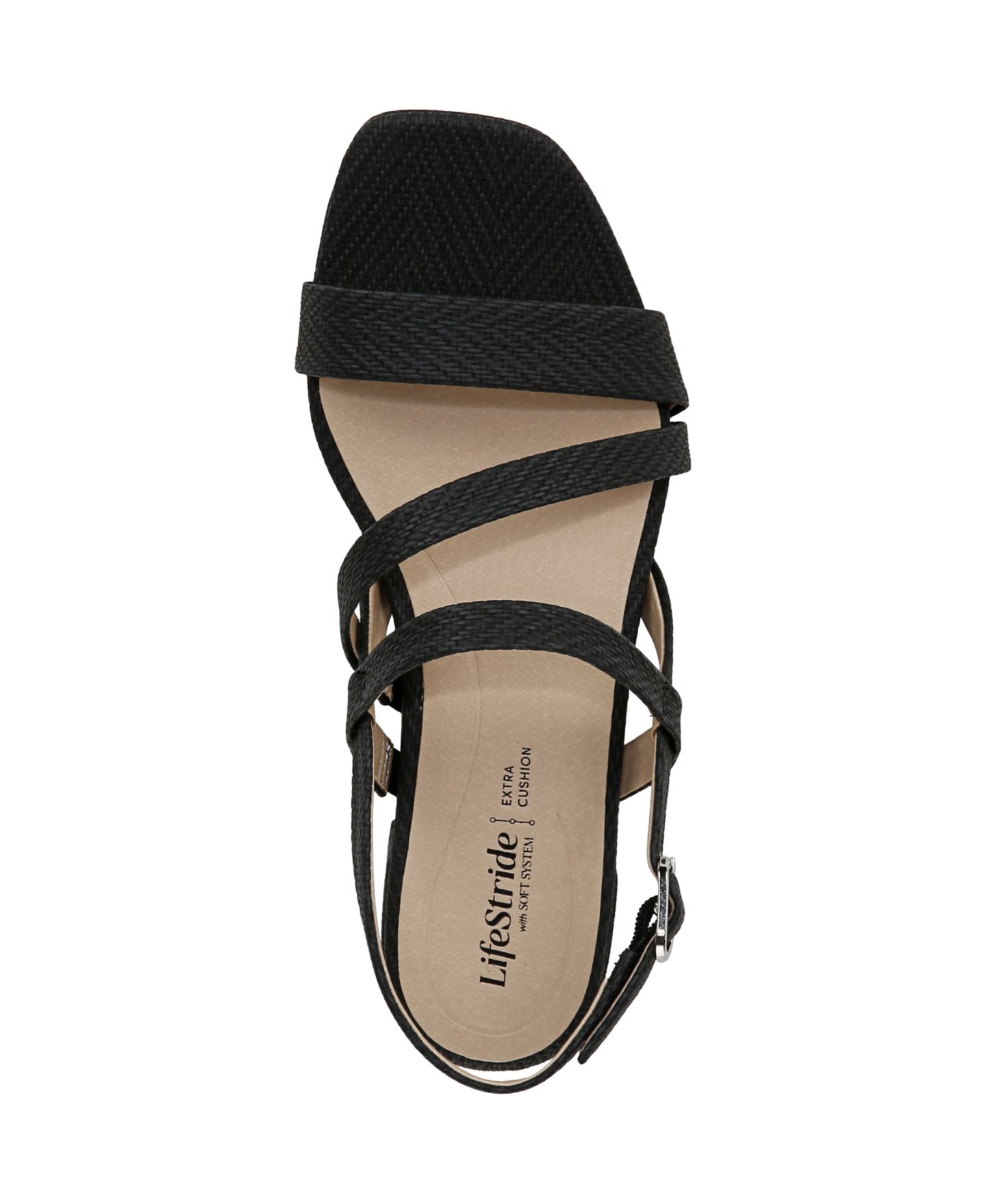 Женские сандалии LifeStride Janet Square Open Toe Slingback Dress Sandals, цвет: Чёрная искусственная кожа — фото 4
