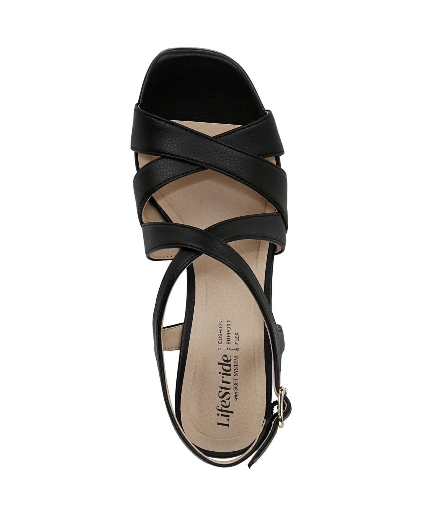 Женские сандалии LifeStride Adrianna Platform Dress Sandals, цвет: Чёрная искусственная кожа — фото 4
