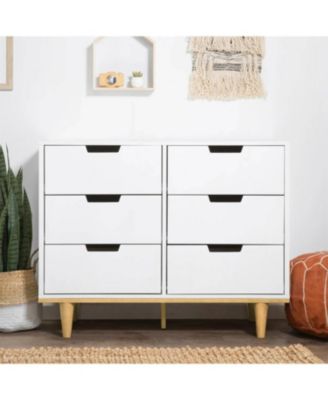 Modern Mid-Century Style 6-Drawer Double Dresser