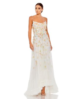 mac duggal white beaded dress LaDivine CR879 Beaded Long Formal Fitted Evening Gown main image 1