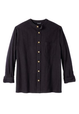 Big & Tall Gauze Mandarin Collar Shirt