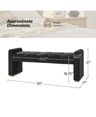 Jorge Modern Bench with Sturdy Rubber Wood Legs