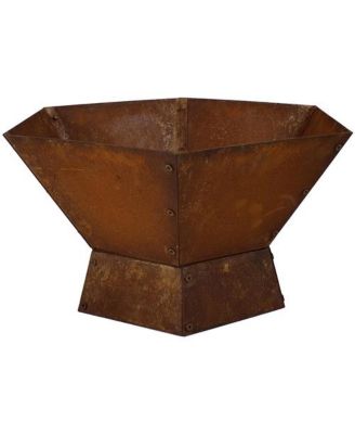 23 Inch Rustic Steel Fire Pit Outdoor Wood Burning Patio Backyard Heater