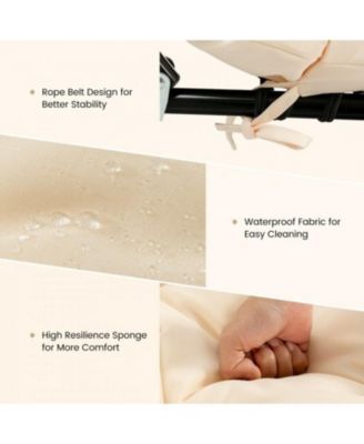 GOUUN Outdoor Lounge Chaise Cushion with String Ties for Garden Poolside