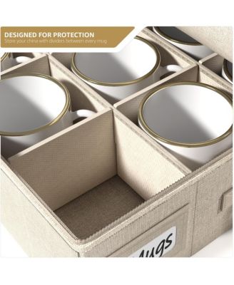 Hard Shell Coffee Mug Storage Case - Stylish & Protective Storage for 12 Mugs/Glassware, Compact Design