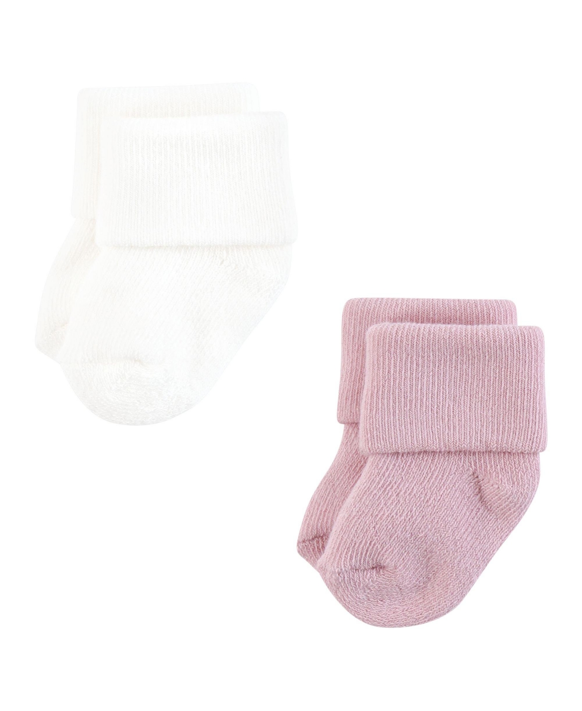 Hudson Baby Baby Boys Hudson Unisex Cotton Rich Newborn and Terry Socks, 0-6 Months - Mauve neutral