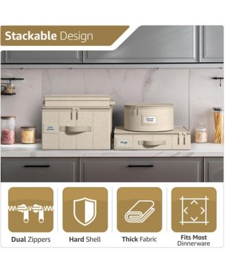 Stemware Storage Case - with Hard Shell, Dividers and Handle - Stemware Storage Containers Holds 12