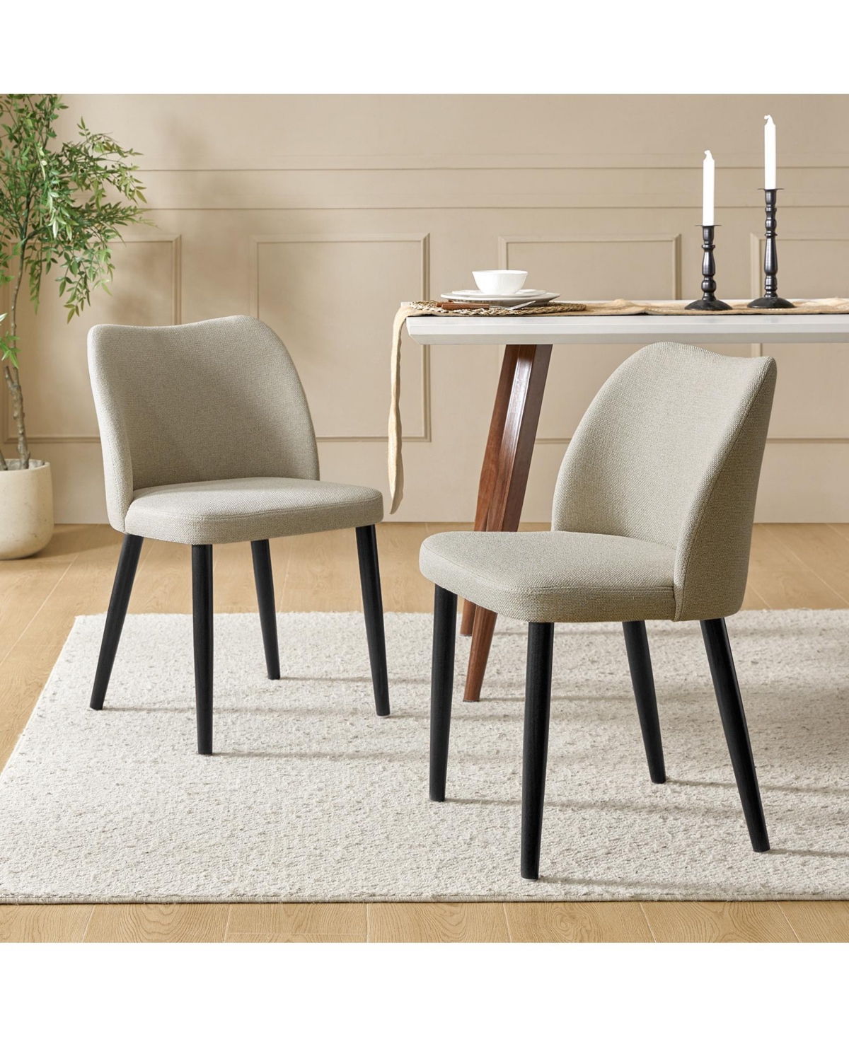 Hulala Home Melisa Modern Dining Chair with Solid Wood Tapered Legs
