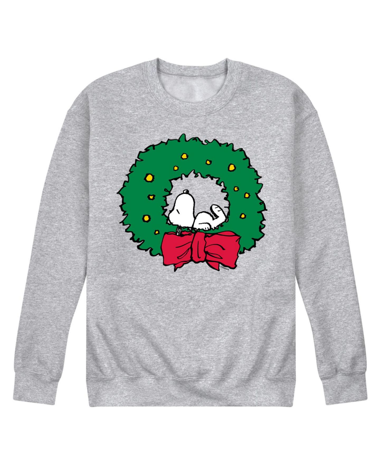 Мужской топ AIRWAVES Peanuts Snoopy Wreath Long Sleeve Fleece, цвет: Серый — фото 1