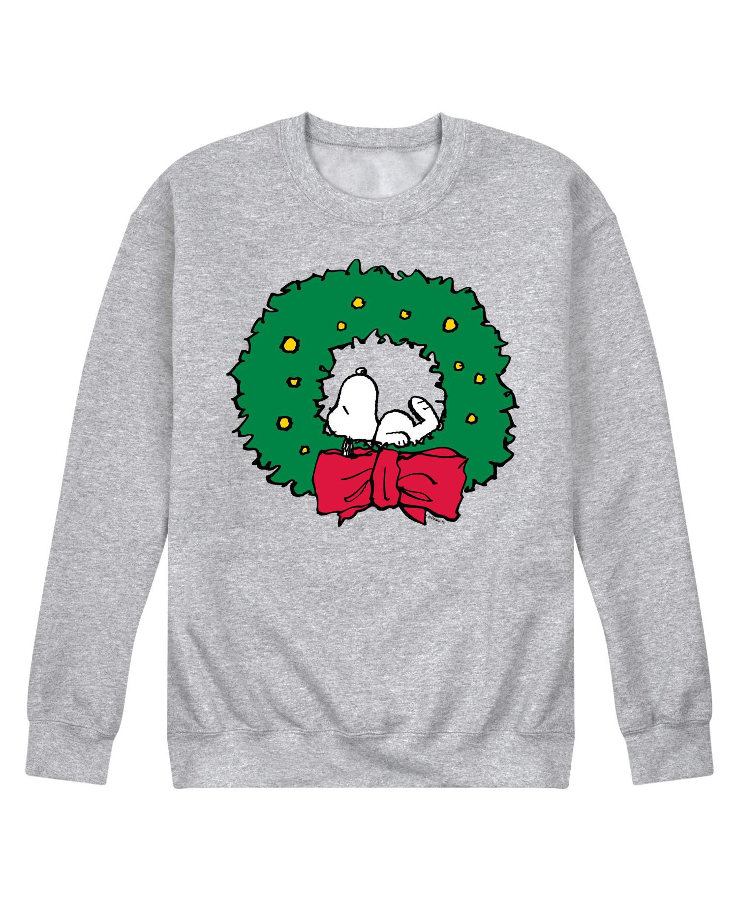 Men's Peanuts Snoopy Wreath Long Sleeve Fleece