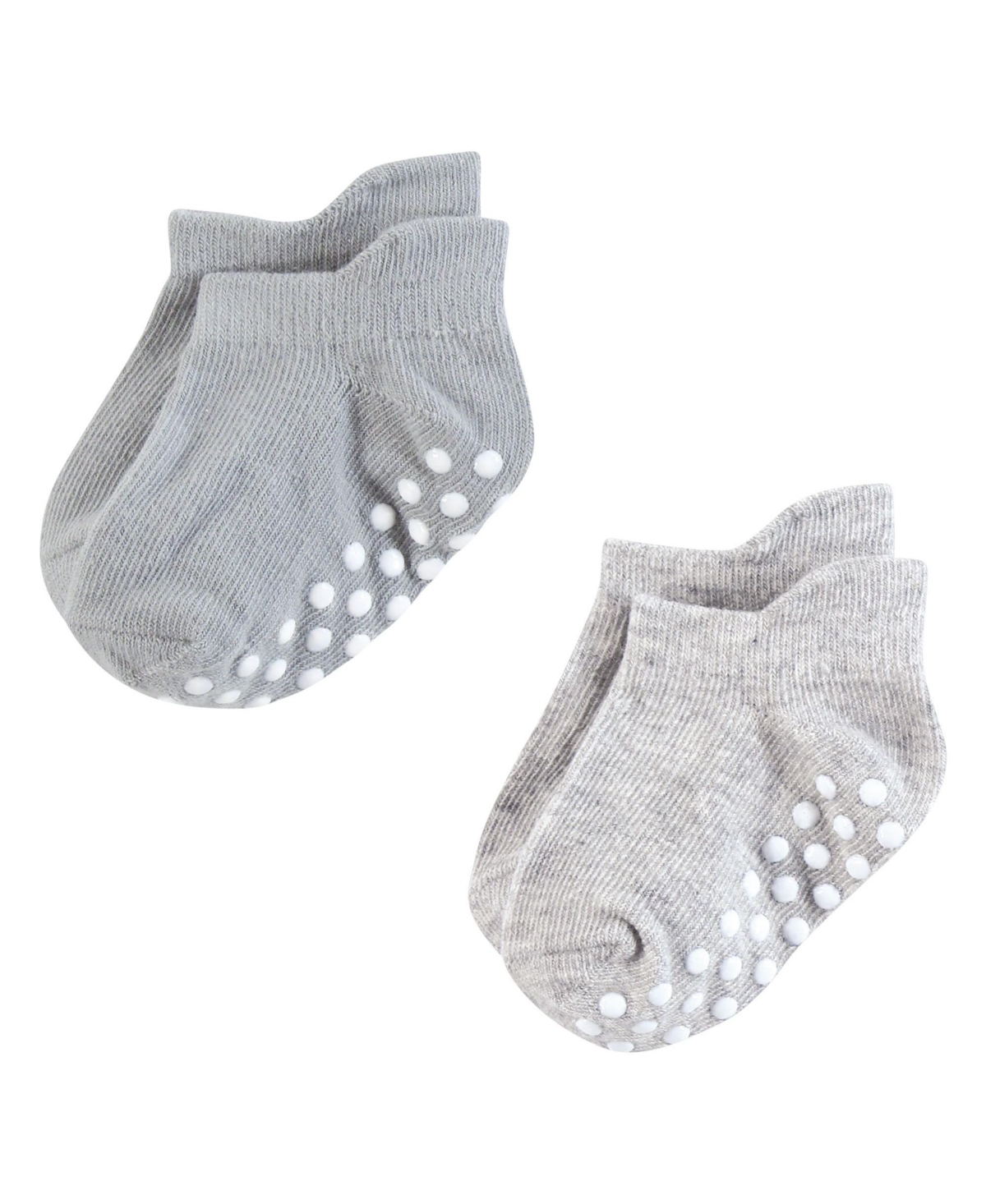 Hudson Baby Baby Boys Hudson Non-Skid No-Show Socks, 12-24 Months - Black gray stripes