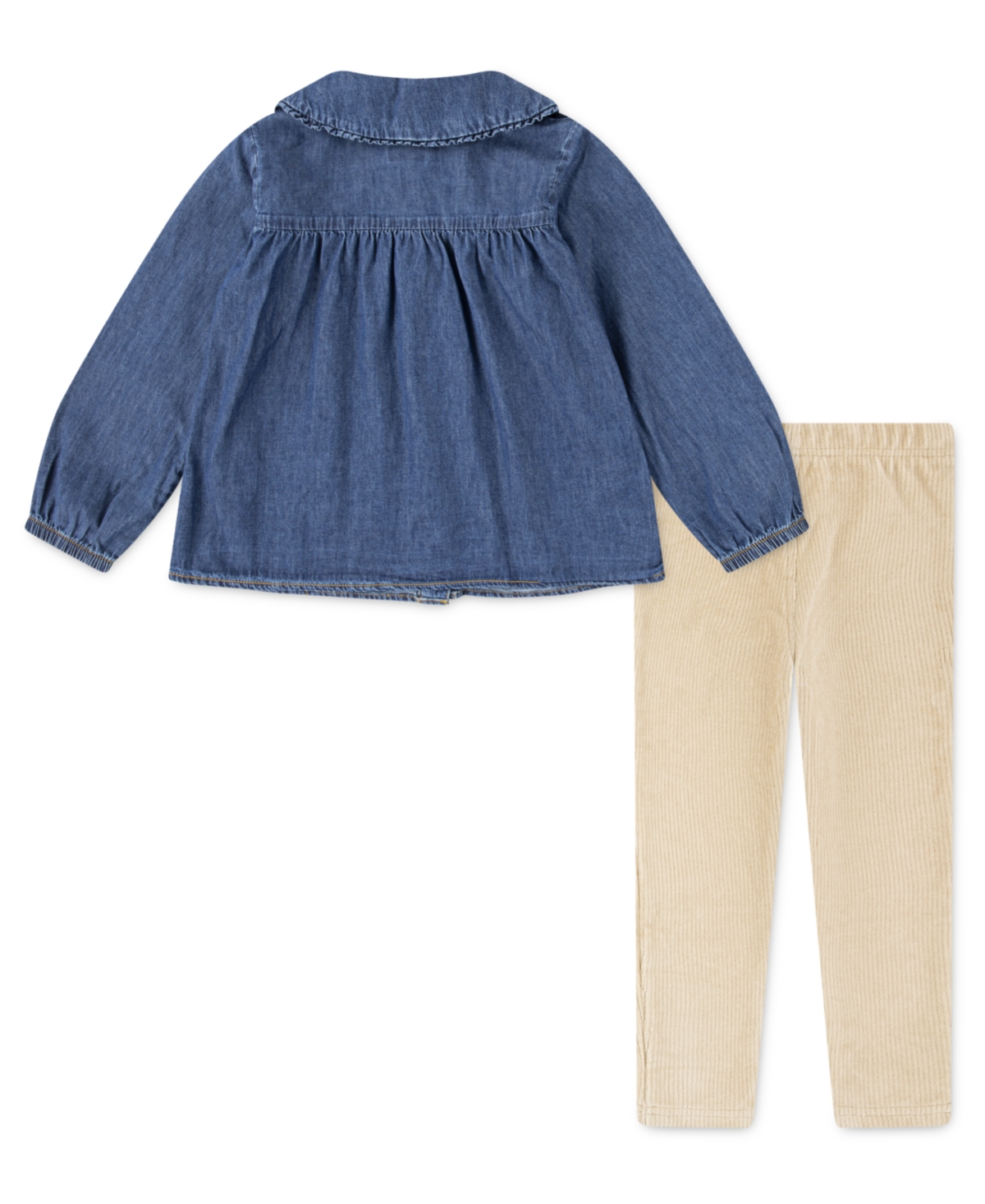 Levi's Little Girls Collared Top And Leggings, 2-piece Set In Safari