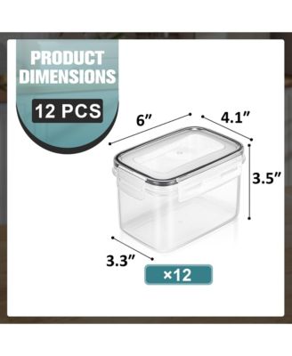 12 Pack (0.8L/27.05 Oz) Airtight Food Storage Containers with Locking Lids, Measuring Spoons & Labels