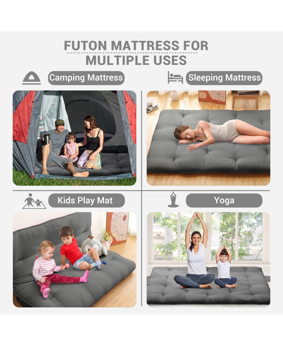 gaomon Japanese Floor Mattress Twin, Portable Futon Mattress Thicken Sleeping Mattress, for Camping & Guest Room