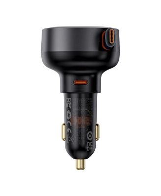 Enjoyment Pro Car Charger C + Retractable C & iP Cable 60W Cluster Black