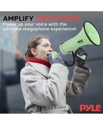 50-Watt Portable Megaphone with Siren, MP3 Input, Automatic Siren, Shoulder Strap, Lightweight