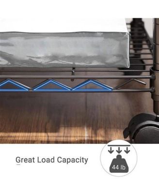Sturdy Metal Wood Printer Stand Cart with 2-Shelves and Locking Casters