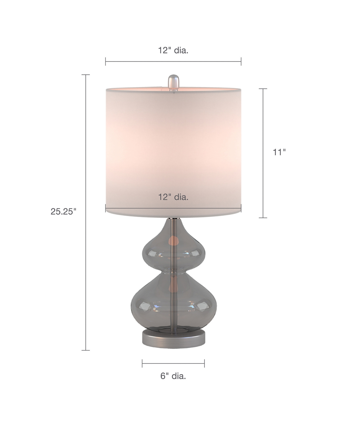 510 Design Ellipse Curved Glass Table Lamp, Set Of 2 In Gray